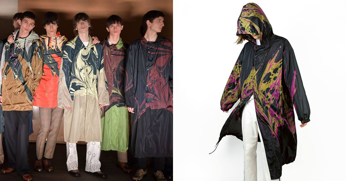 ドリスの強い思いが込められたマーブル柄の限定コート 世界10店舗で