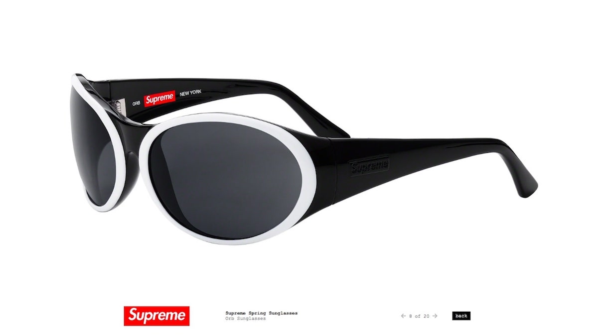 メンズsupreme Orb Sunglasses サングラス 白／黒 シュプリーム - www