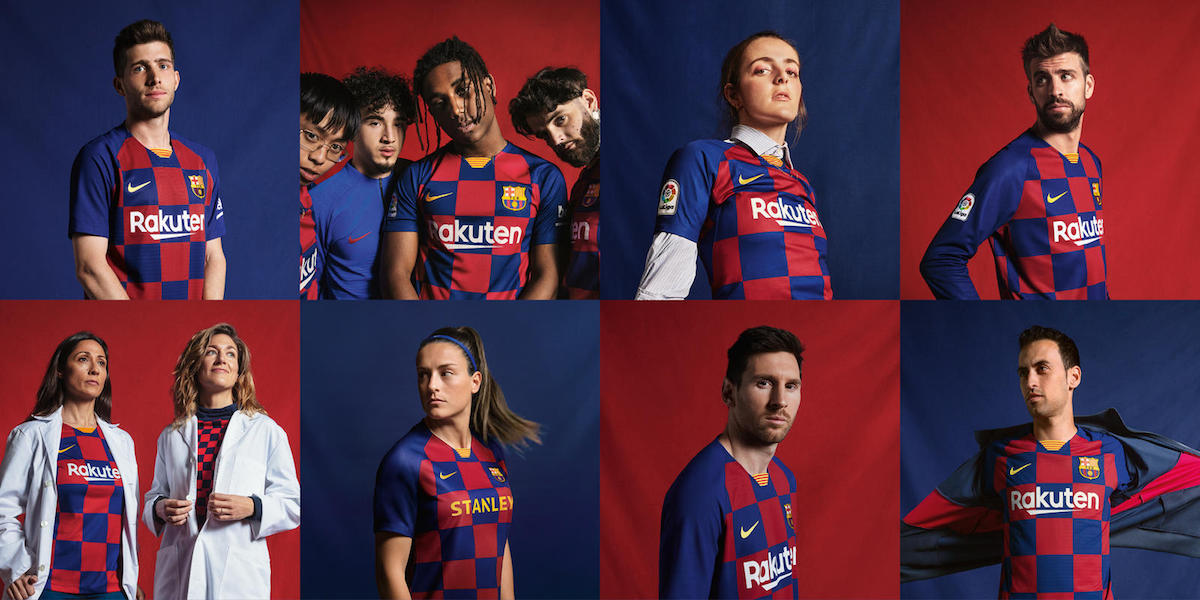 FCバルセロナBarcelonaバルササッカーユニフォームゲームシャツストライプ