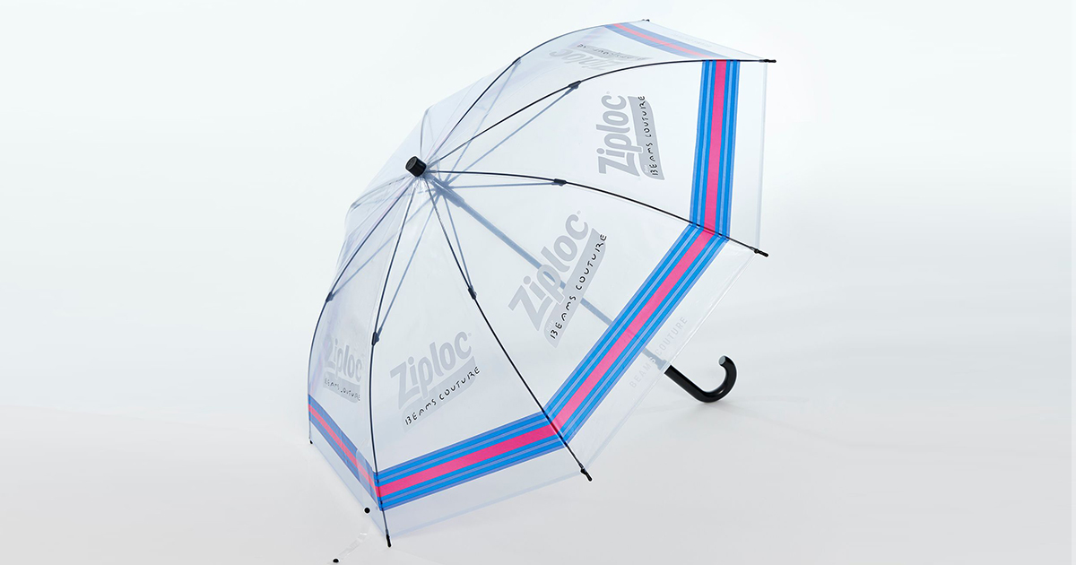 ✨【新品未使用】 限定 BEAMS×Ziploc 傘 ビームス ジップロック ビームスなど4社協働で「ジップロック」をリサイクルした傘の