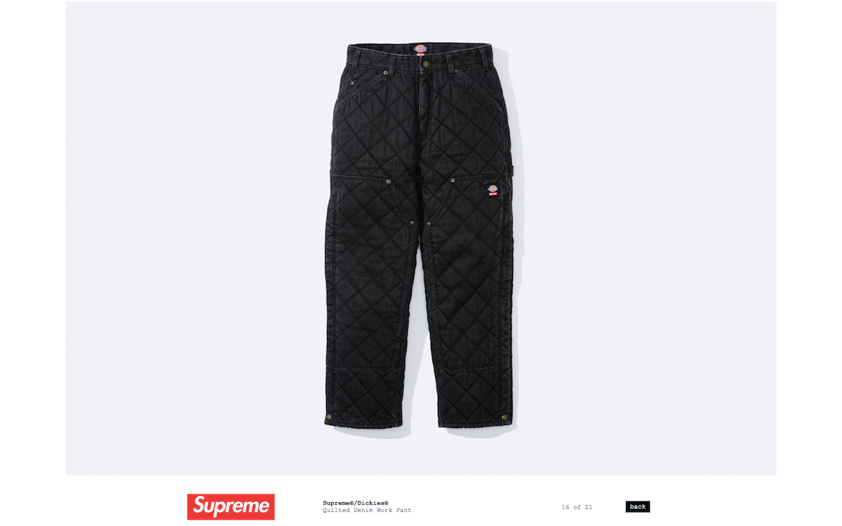 supreme シュプリーム ディッキーズ チャコール　黒　32インチ 完売