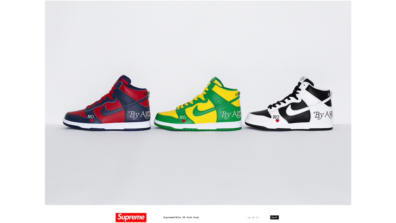 supreme  ×  NIKE SB コラボスニーカー