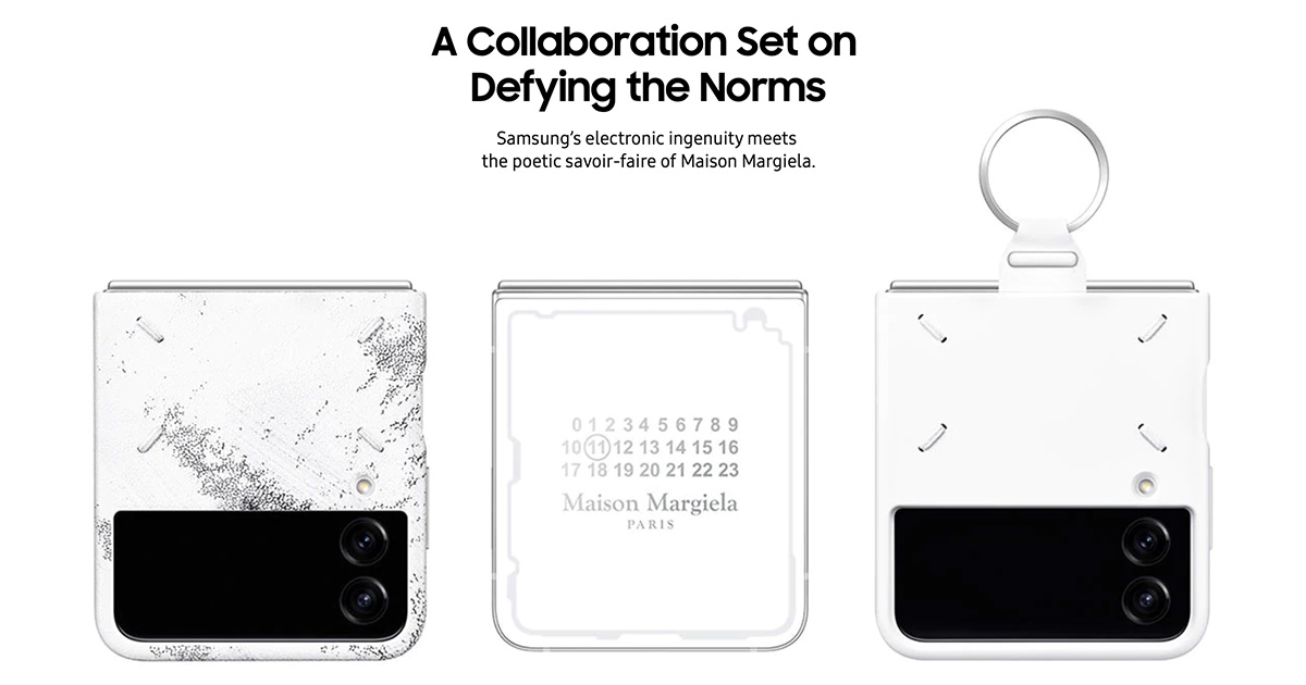 Maison Margiela マルジェラ　スマホ メゾン マルジェラ」×サムスン電子の折り畳みスマホの発売日が12月1日