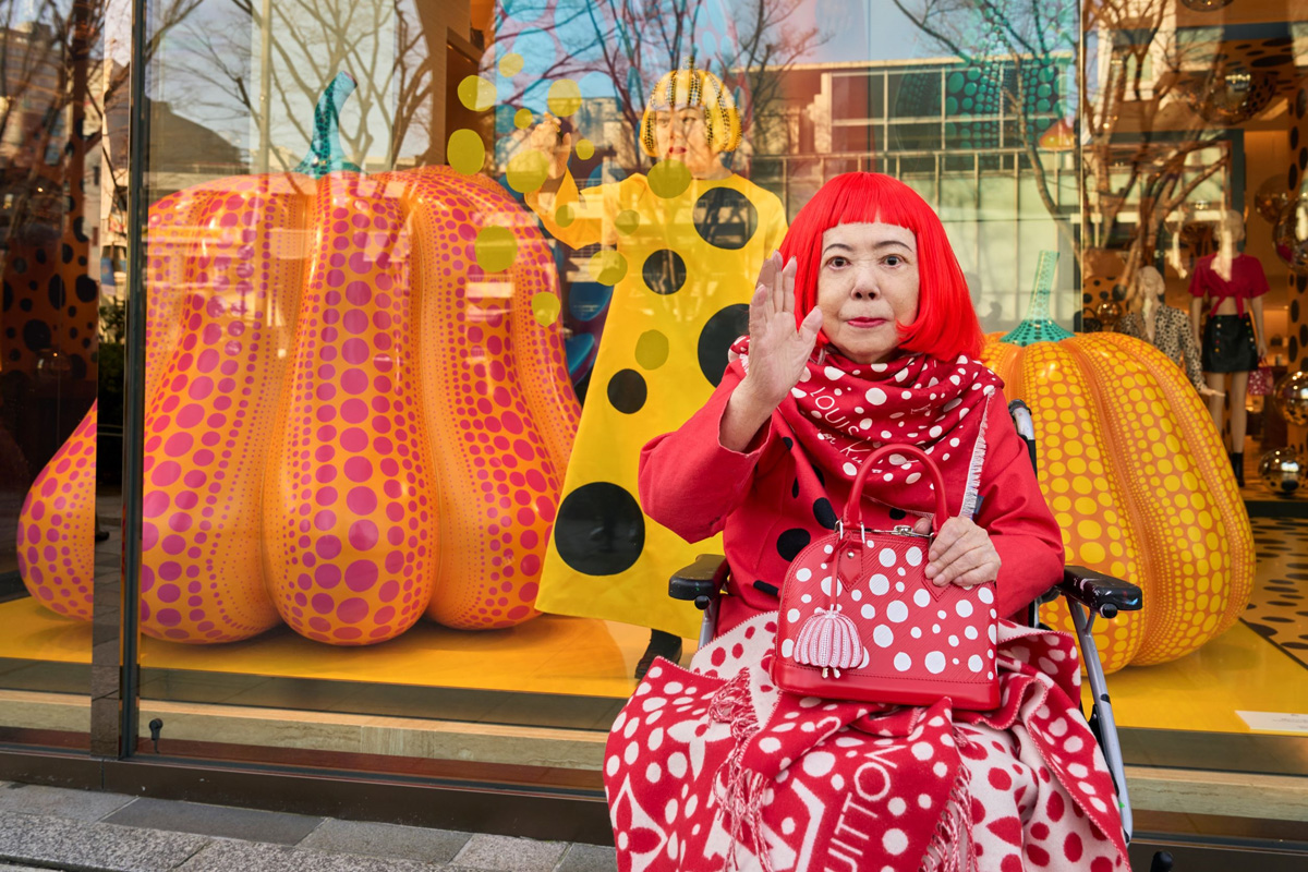 草間彌生が「ルイ・ヴィトン」表参道店と原宿のポップアップストアを