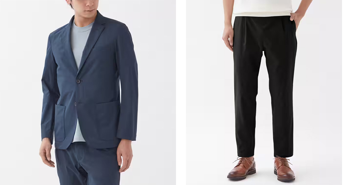 ボディワイルド」から見た目きっちりな楽ちんスーツ 「洗濯してもすぐ