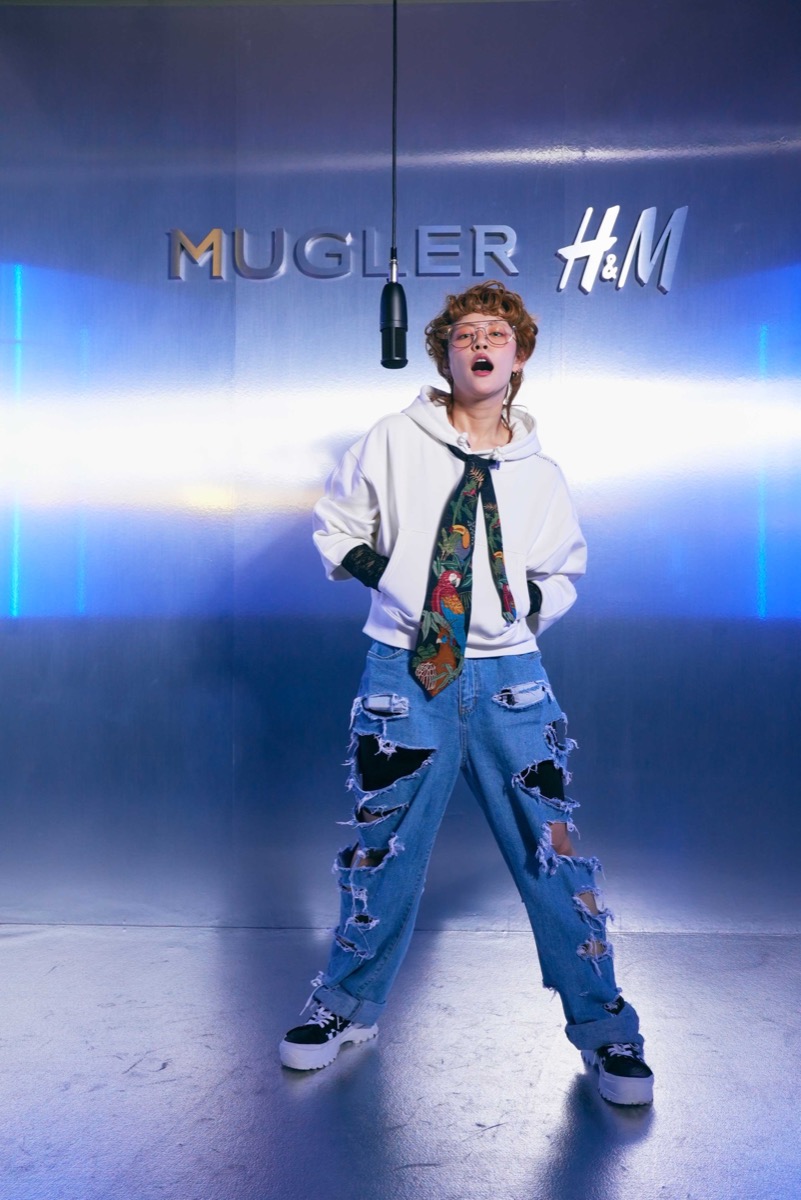 H&M mugler メンズ スパイラルデニムパンツ サイズ50 | www