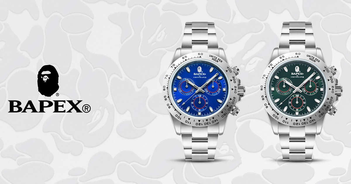 ア ベイシング エイプ®」が時計から新色のブルーとグリーンを発売