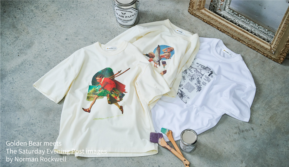 ゴールデンベア」×画家ノーマン・ロックウェルのアートTシャツ - WWDJAPAN