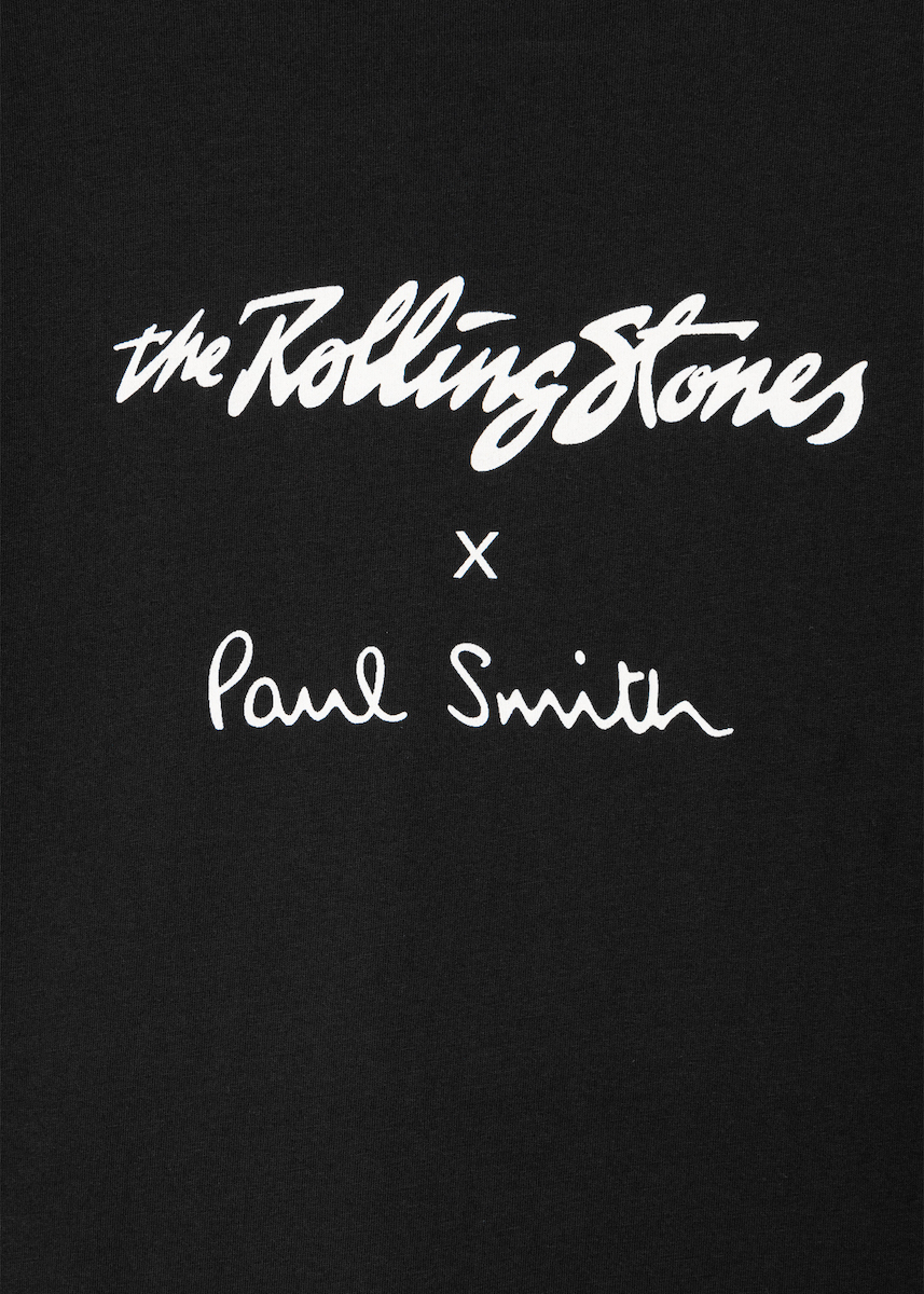 2023 The Rolling Stones × Paul Smith Signature Stripe Tongue Logo Tee 黒