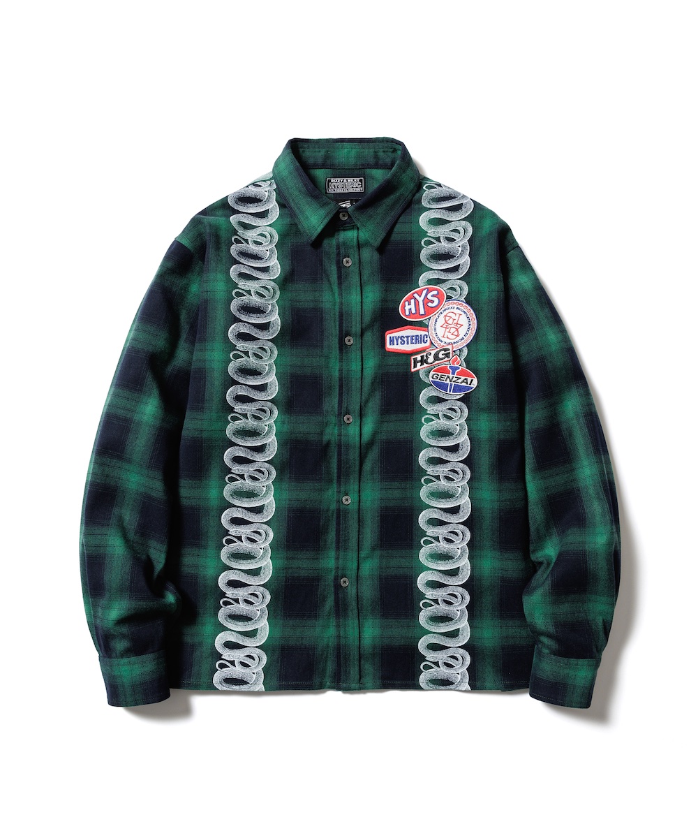 HYSTERIC GLAMOUR（ヒステリックグラマー）メッシュTシャツ 蛇柄 ヒステリックグラマー」×「ゲンザイ」第3弾が発売 両ブランドの