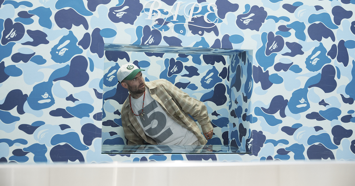 クッション A BATHING APE Harris Tweed エイプ