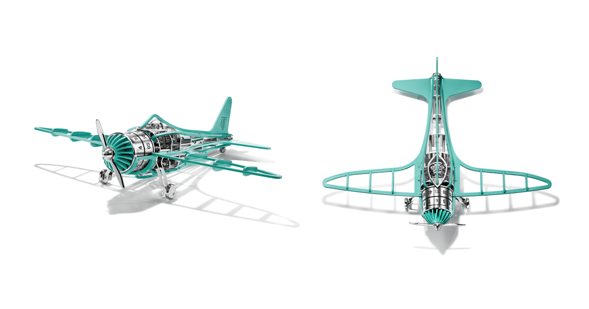 ティファニー」がプロペラ機を模した高級置き時計を発売 構造美