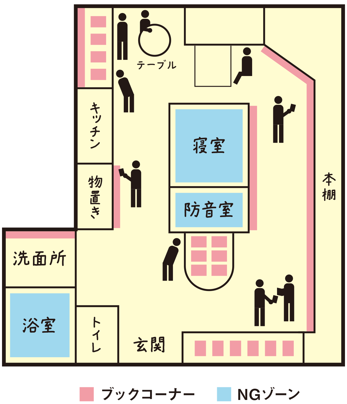 洗面所にも本が！4000冊に囲まれる空間