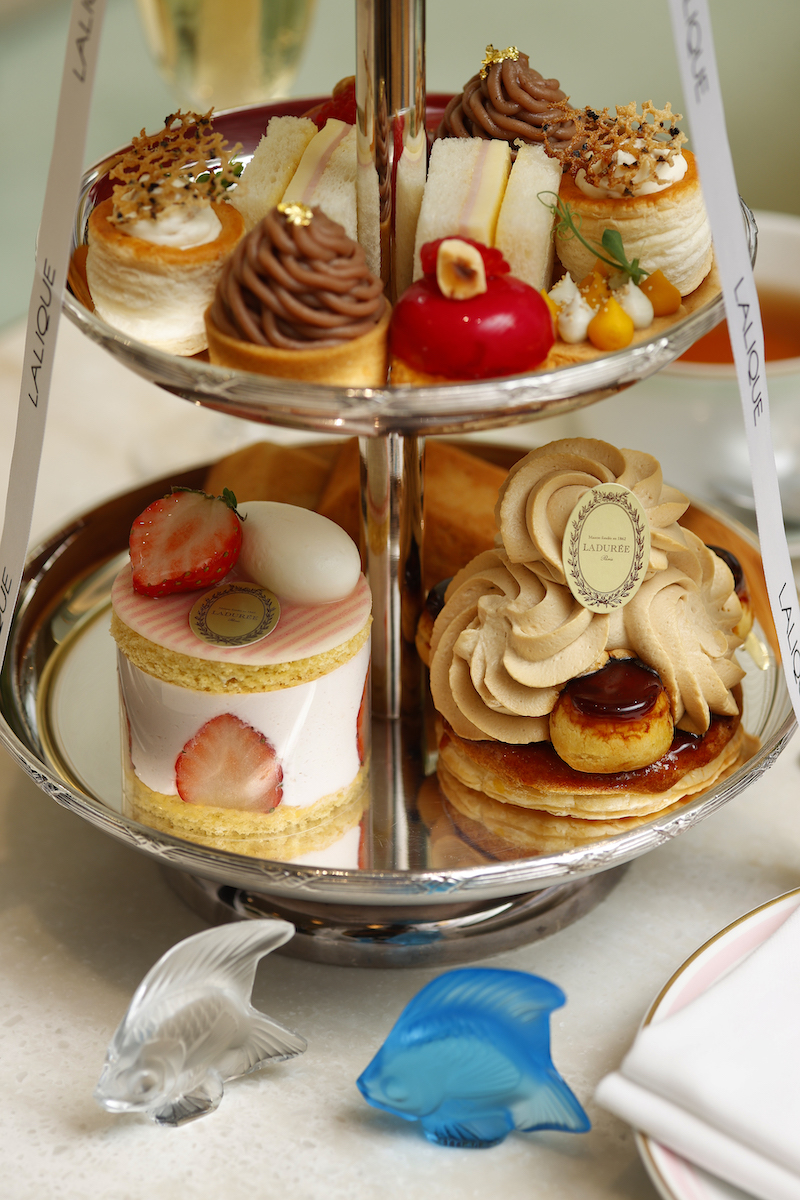 ラデュレ」×「ラリック」 魚のオブジェと楽しむコラボアフタヌーン