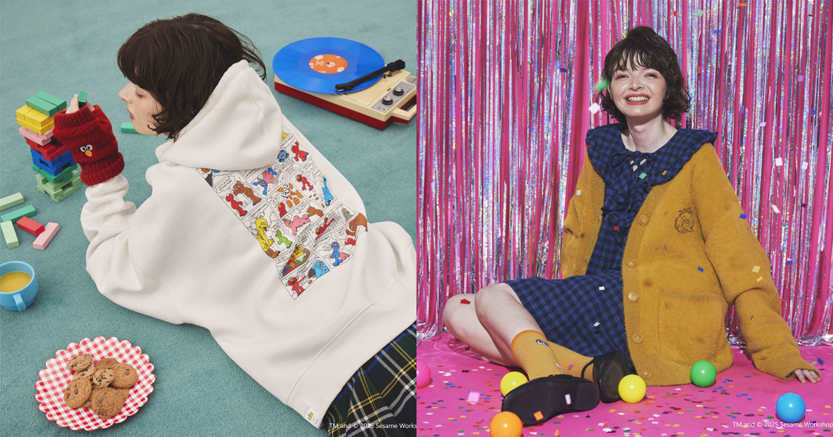 ニコアンド」×「セサミストリート」 “エルモ”たちを散りばめたカラフル
