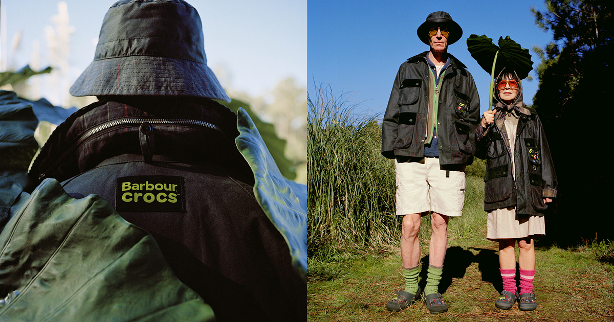 バブアー」×「クロックス」 “ハウスタータン”チェックのシューズと