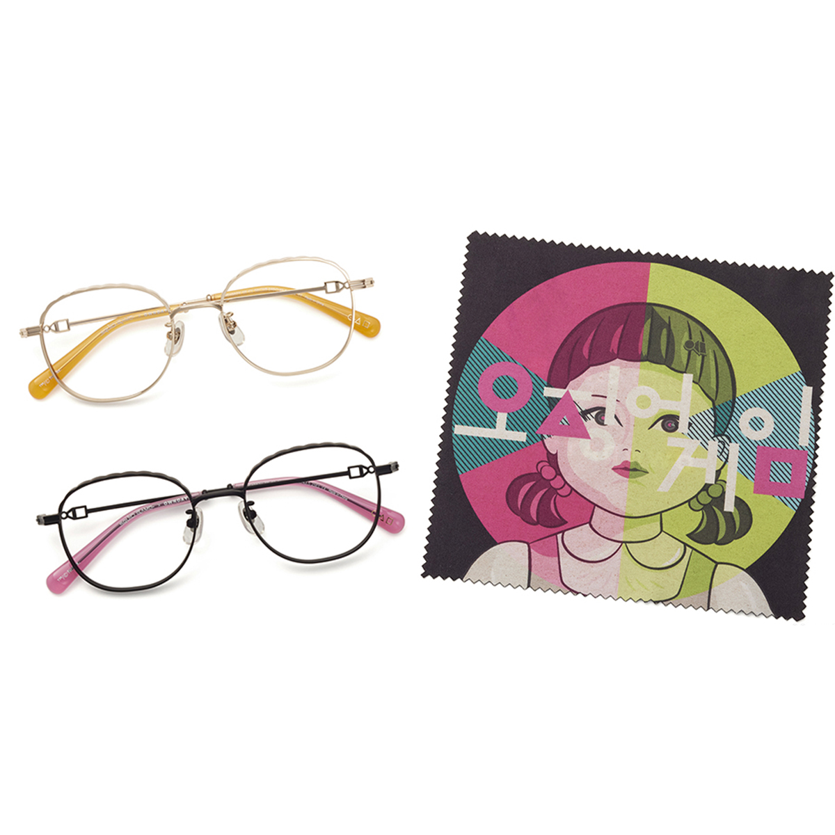 イカゲーム」×オンデーズ “456”や“ヨンヒ人形”がモチーフのメガネ全6種