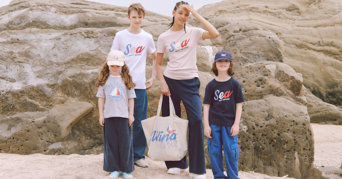 プチバトー」×「ウィンダンシー」 コラボロゴを配した家族で楽しめるT