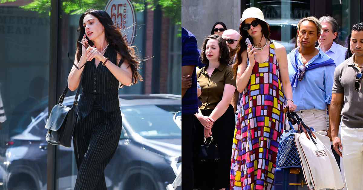 プラダを着た悪魔2」撮影中のアン・ハサウェイをキャッチ 「ゴルチエ