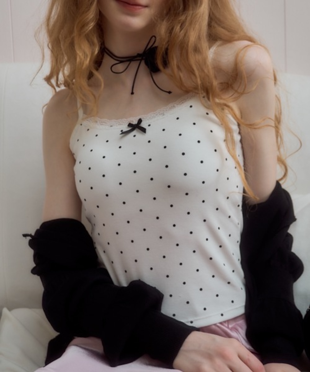 Hysteric Glamour ノースリーブチュニック ブラック ドット柄 ドット柄