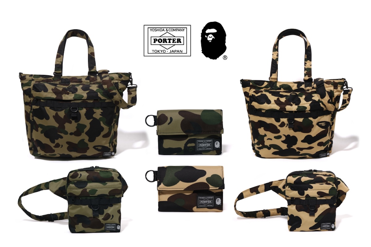 PORTER×a bathing ape コラボカモボストンバッグ BAPE×PORTER】BAPEの定番デザインと吉田カバンのコラボバッグ
