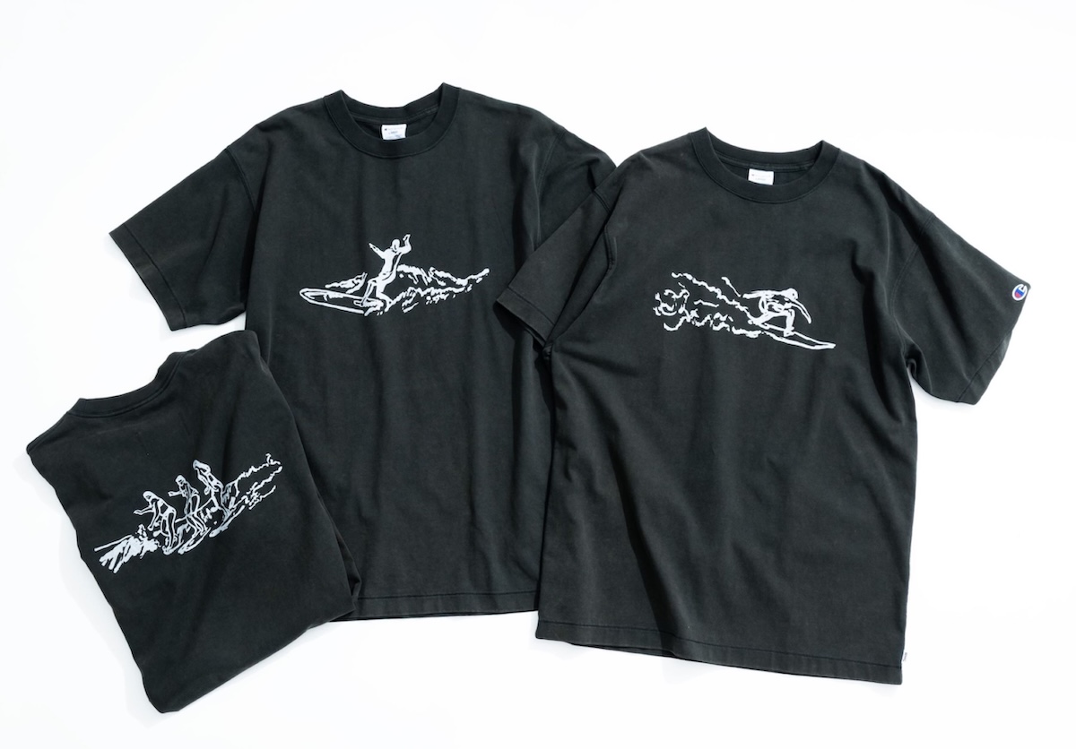 【美品】RHC ロンハーマン チャンピオン Tシャツ　コラボ　 USA 　M RHC ロンハーマンが「チャンピオン」別注Tシャツを発売
