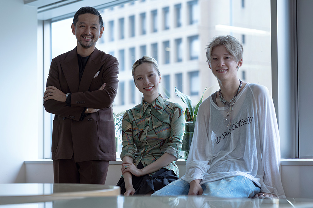 （左から）豊永譲司／「ユナイテッドアローズ」 メンズチーフバイヤー<br />
李未玲／「レイ ビームス」バイヤー<br />
⼤澤錬／「ミッドウエスト」バイヤー