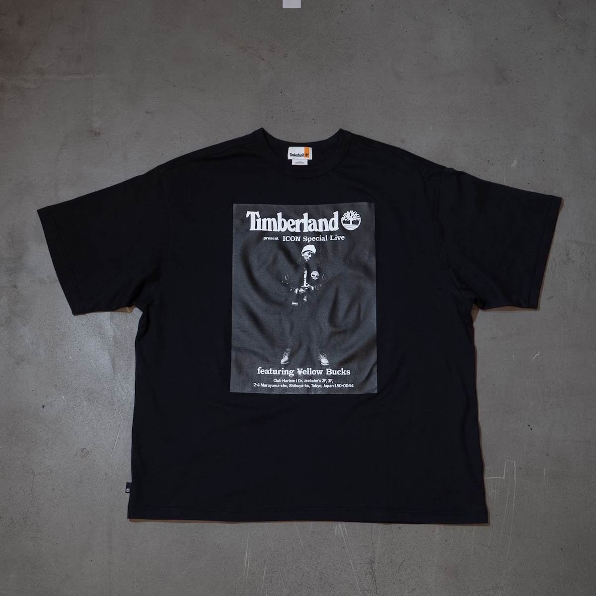 Timberland ¥ellow Bucks ライブTシャツ　Lサイズ Timberlandとラッパー ¥ellow Bucksのコラボレーション