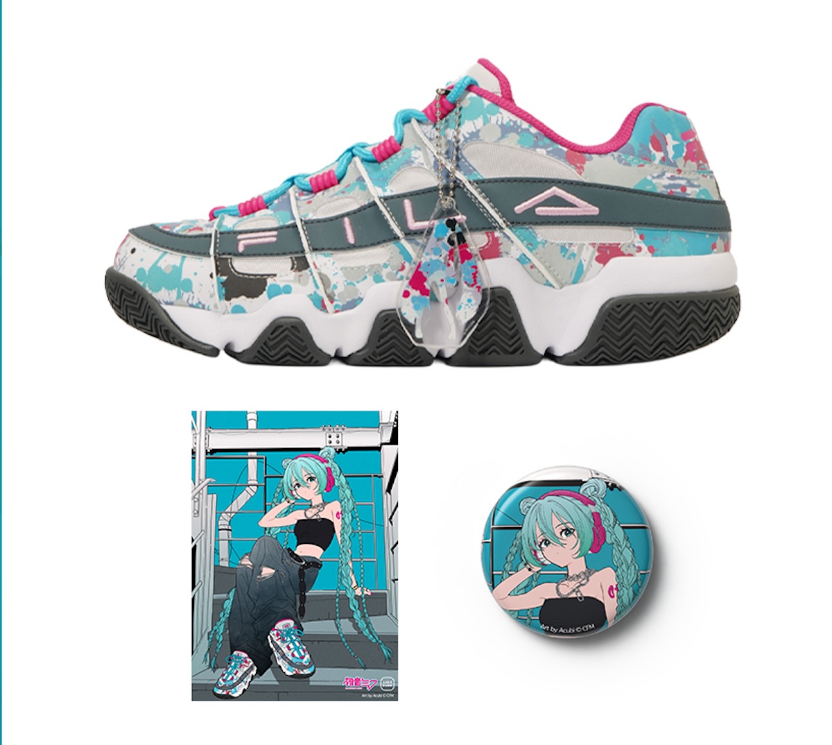 FILA 初音ミク コラボ 厚底 スニーカー 24cm 希少 FILA × 初音ミク コラボスニーカーの先行予約受付が開始。期間は