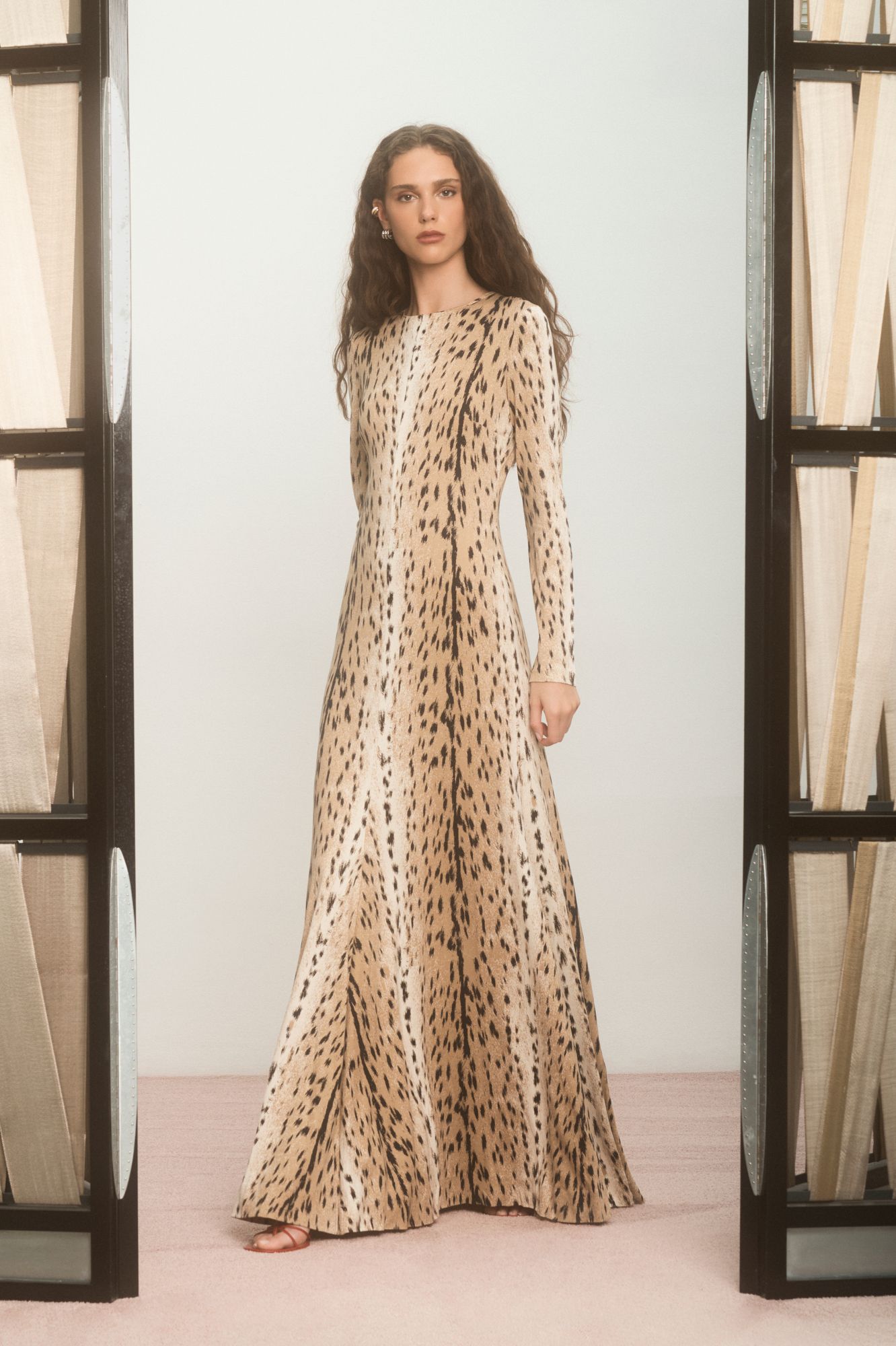 A9506/極美品 春夏 DIANE von FURSTENBERG ダイアン Diane von Furstenberg Stella Abstract-Print Ruffle Maxi