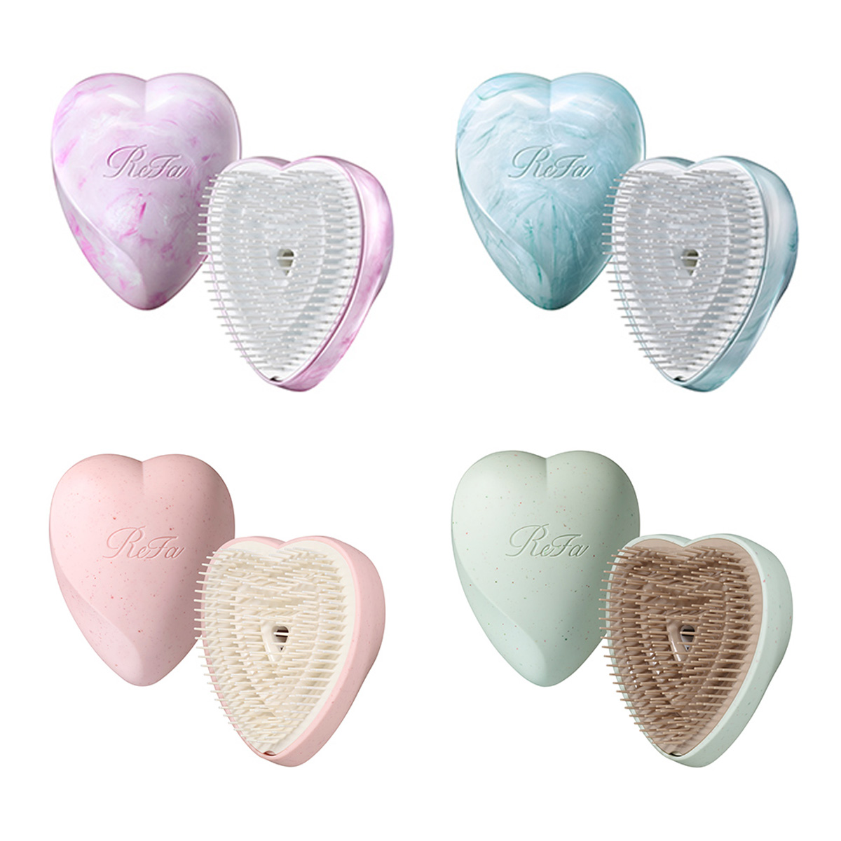 リファ」の人気ハート型ブラシからマーブルとアースカラーの新色が登場