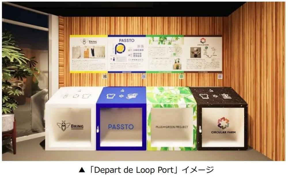 4社の回収ボックスがずらり　玉川高島屋S･Cが“循環先を選べる”衣料品回収を開始