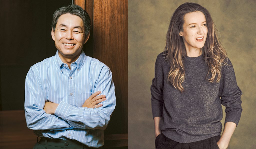 （左）柳井康治／ファーストリテイリング 取締役 グループ上席執行役員<br />
（右）クレア・ワイト・ケラー／「ユニクロ」クリエイティブ・ディレクター