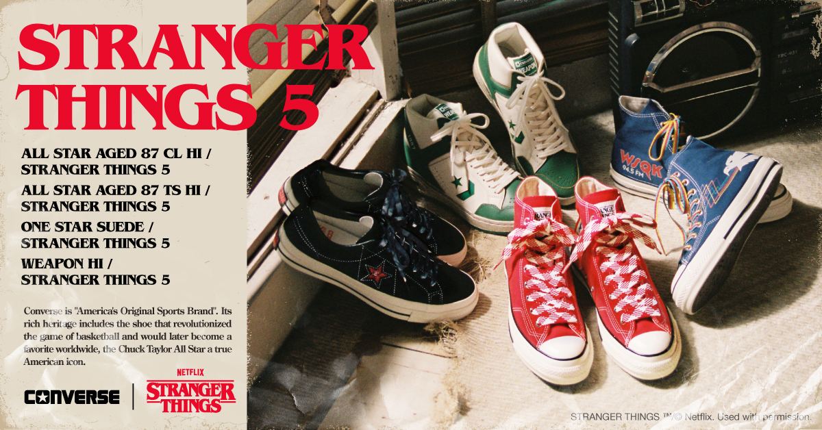 コンバース」×「ストレンジャー・シングス」 最終章を記念したシューズ