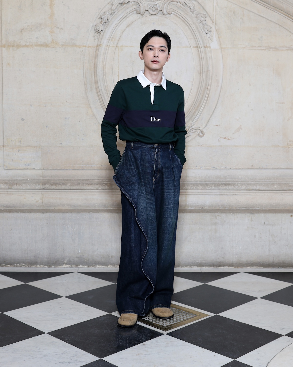 新品未使用 06aw Dior homme クロスポケット ボーダー ポロ M Dior HOMME ディオールオム 06AW Wool Aviator Bomber Jacket ウール