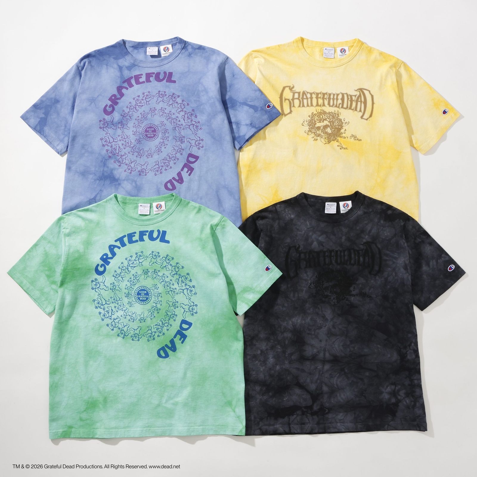チャンピオン」が「グレイトフル・デッド」のTシャツ発売 “ティーテン
