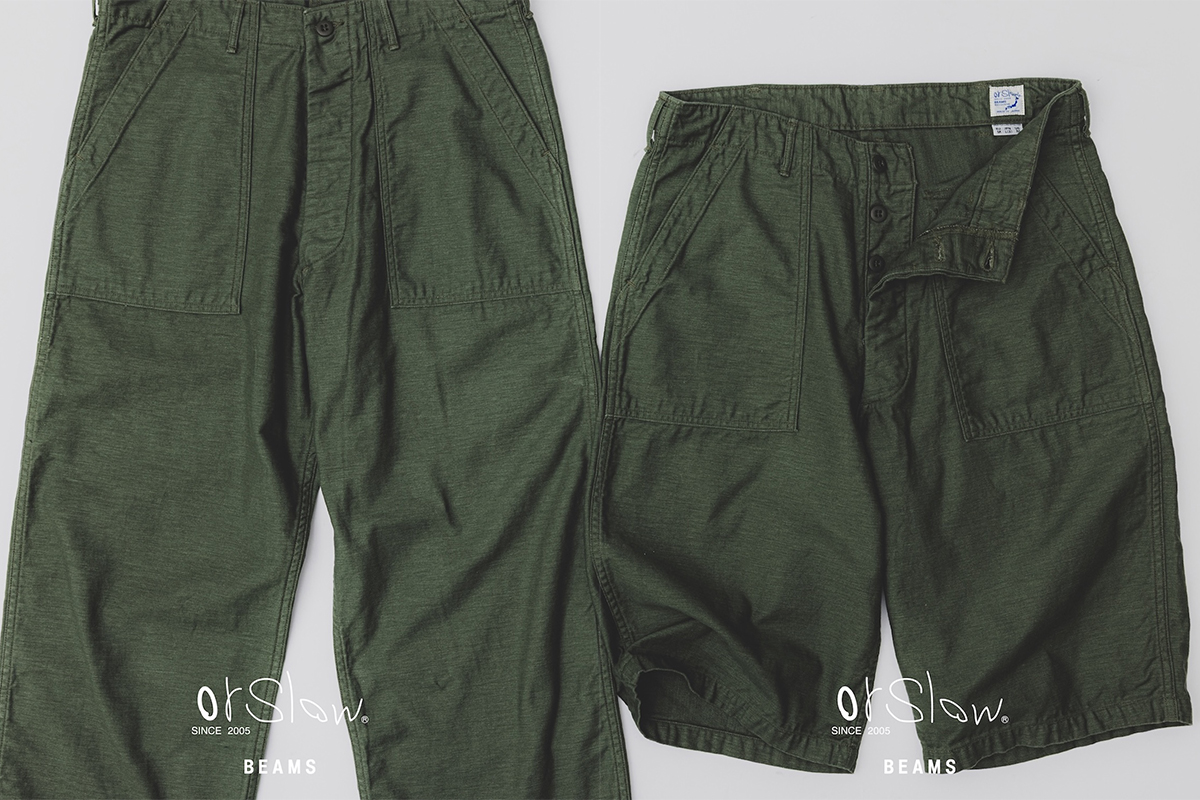 ビームスと「オアスロウ」がコラボ　バギーシルエットのファティーグパンツ2型を発売