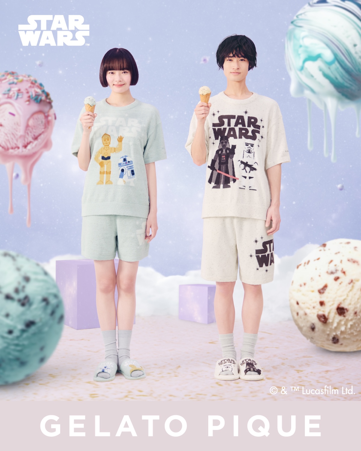「ジェラート ピケ」が「スター・ウォーズ」と初コラボ　大人からキッズまで楽しめるウエアや寝具などを発売