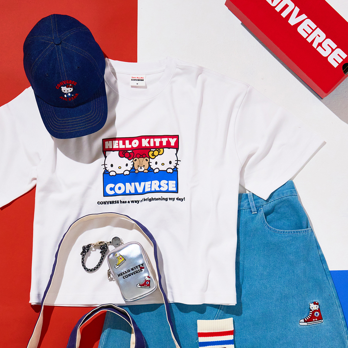 プラザが「コンバース」とハローキティのコラボアイテムを発売 Tシャツ