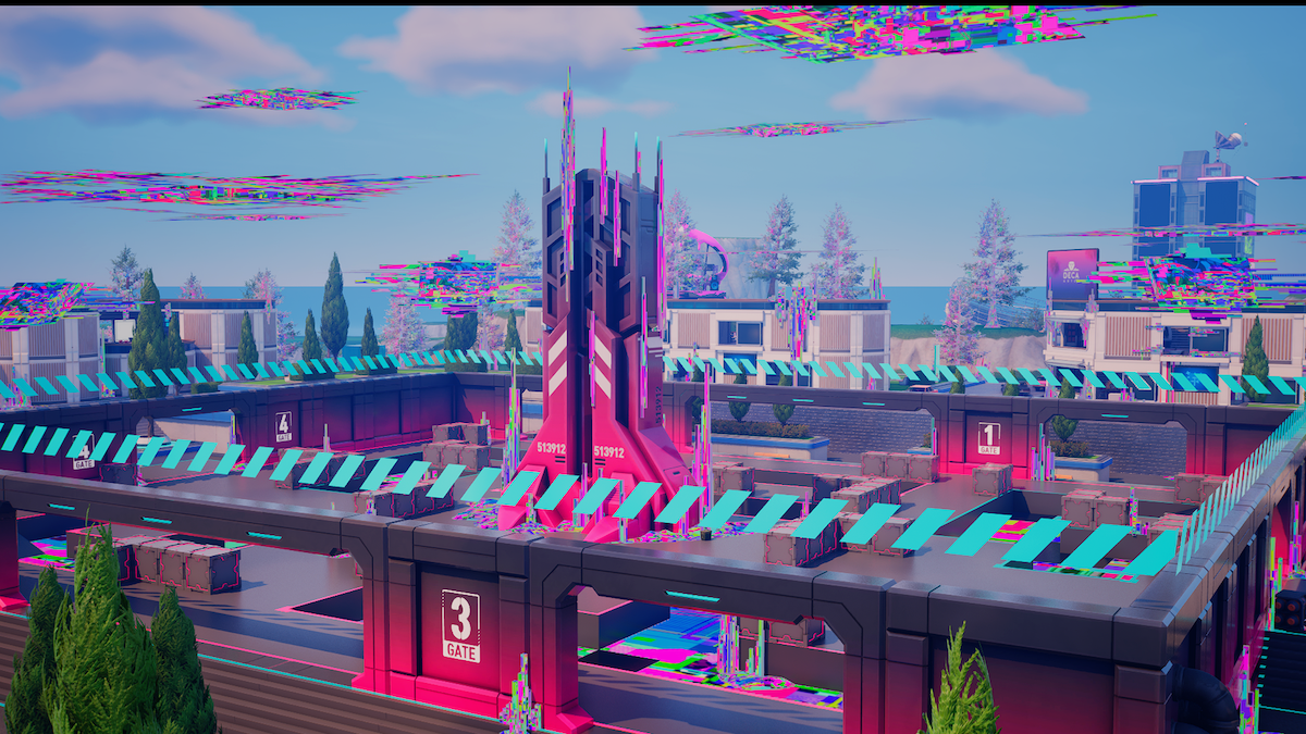 近未来都市を舞台にした「Gameover Glitch」イメージ